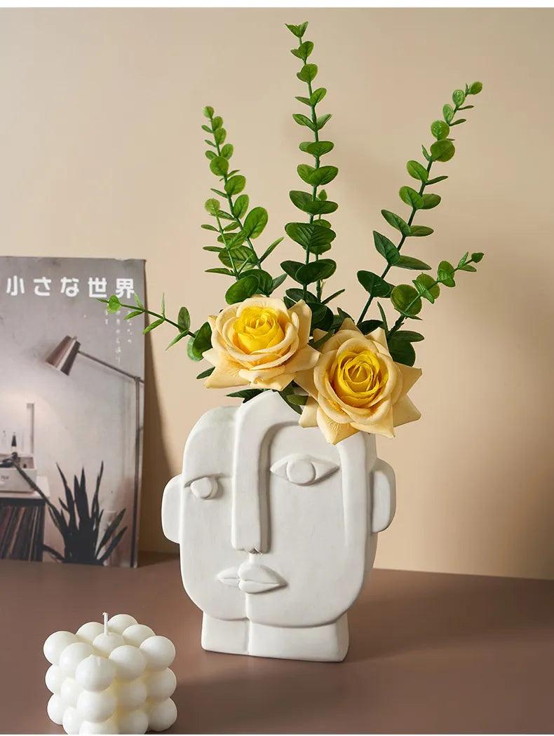 Nordic Ceramic Vases: Creative Face Decor - Vintage & Trendy