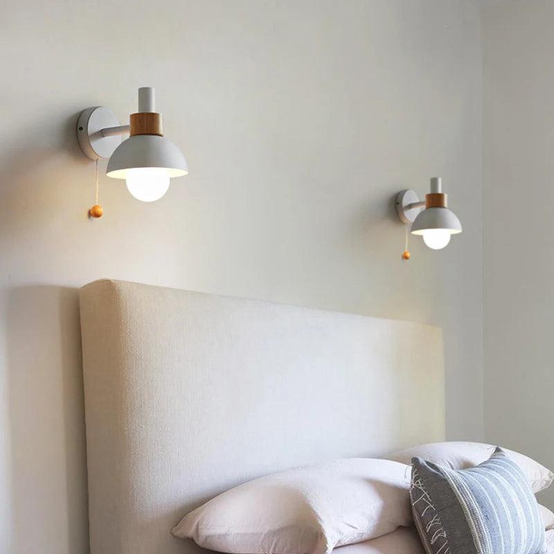 Wood Bedside LED Wall Lamp - Vintage & Trendy