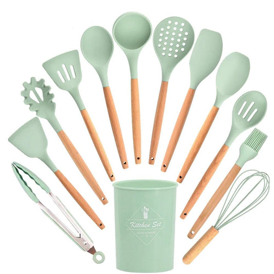 EcoGourmet Silicone Kitchen Tools Set - Vintage & Trendy