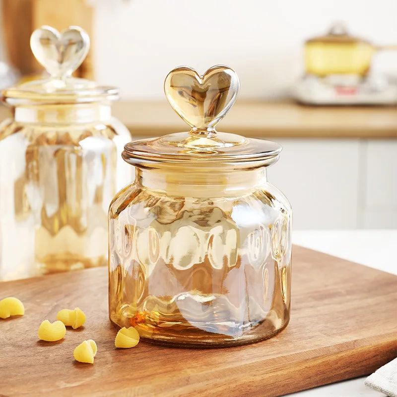 Glass Airtight Jar Bottle - Household Transparent with Lid - Vintage & Trendy