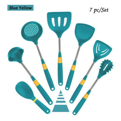 HIKUUI Silicone Kitchen Tools Set - Vintage & Trendy