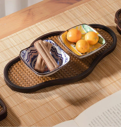 Bamboo Tea Tray - Retro Fruit Plate - Vintage & Trendy