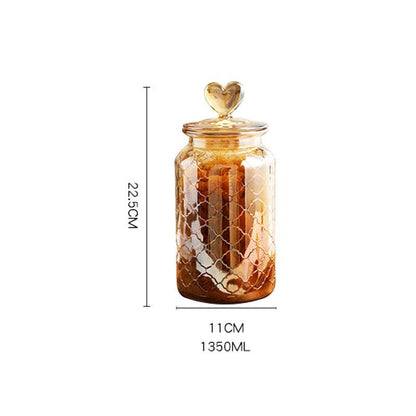 Glass Airtight Jar Bottle - Household Transparent with Lid - Vintage & Trendy