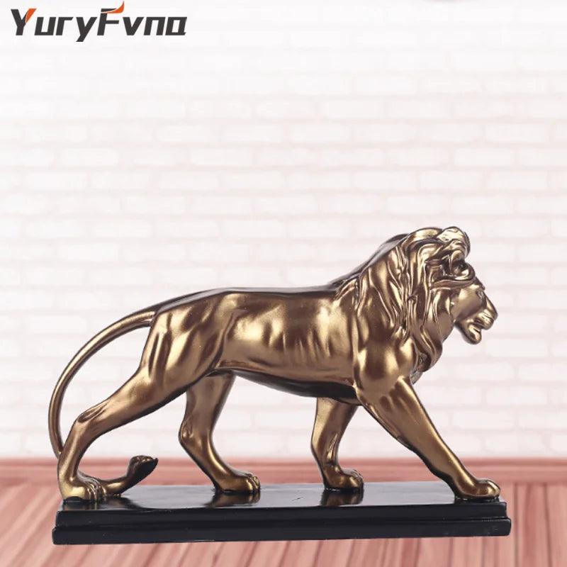 Majestic Success Golden Lion Statue - Vintage & Trendy