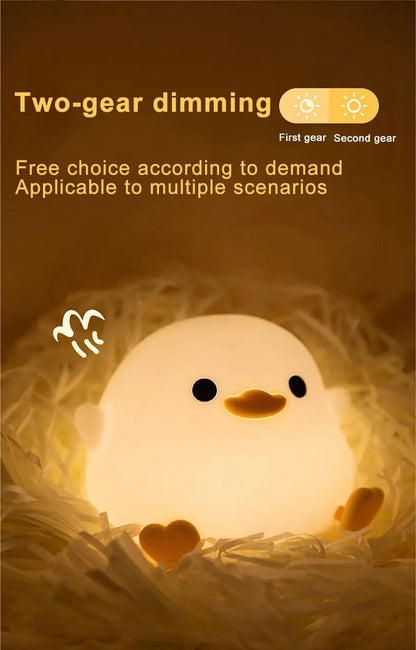 LED Cute Duck Night Light - Touch Sensor, USB Rechargeable - Vintage & Trendy