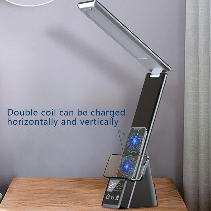 LuminarCharge: 3-in-1 Wireless Charging Lamp - Vintage & Trendy