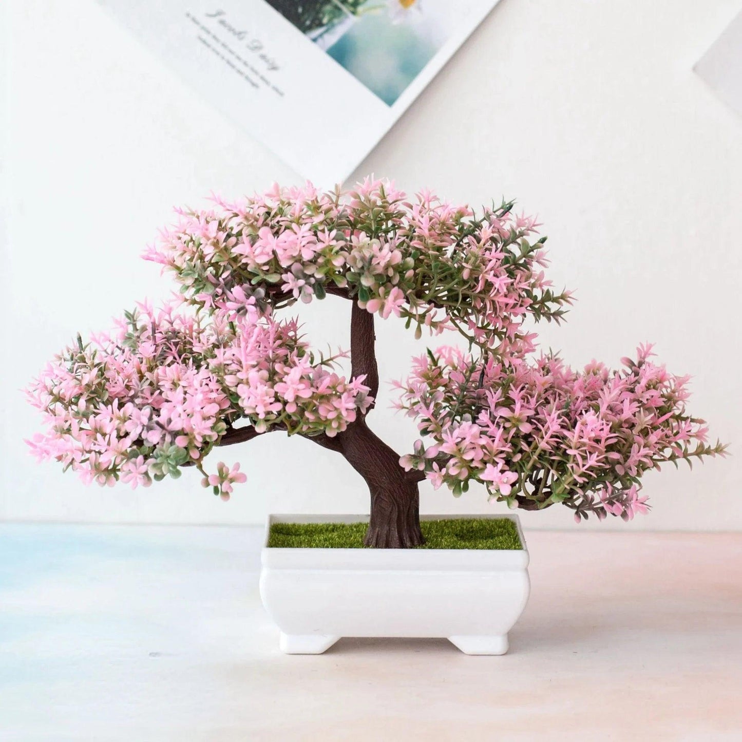 Artificial Bonsai Plant with Plastic Pot - Vintage & Trendy