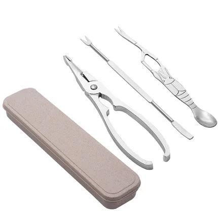 Portable Seafood Tool Set - Stainless Steel Prawn Peeler - Vintage & Trendy