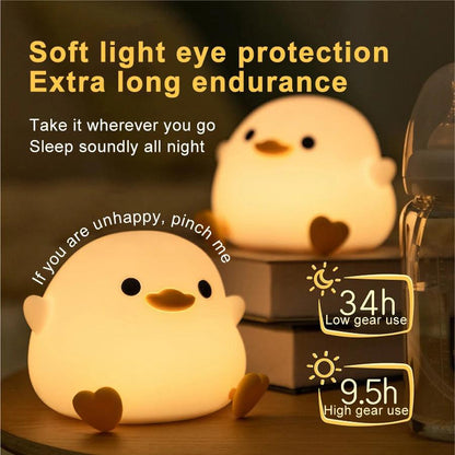 LED Cute Duck Night Light - Touch Sensor, USB Rechargeable - Vintage & Trendy