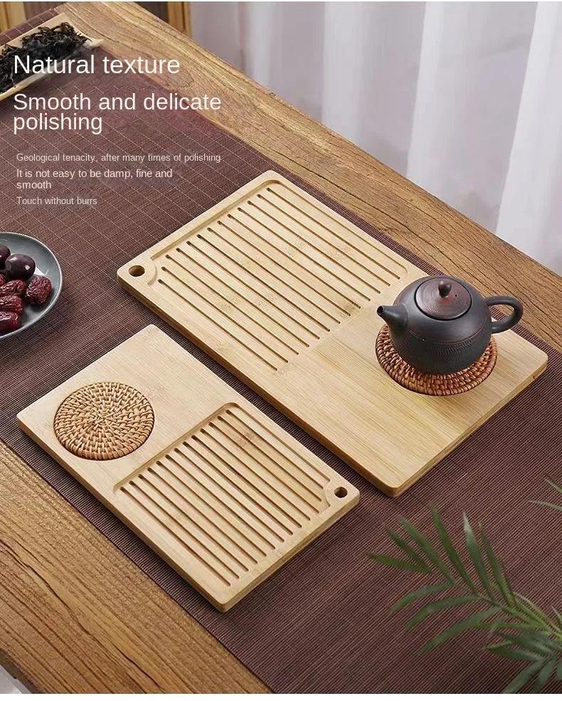 Solid Bamboo Wood Tea Tray - Vintage & Trendy