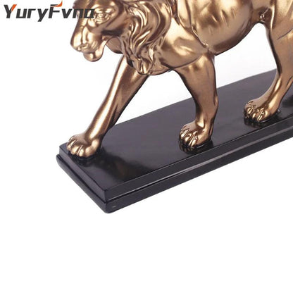 Majestic Success Golden Lion Statue - Vintage & Trendy