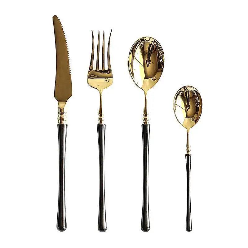 LuxeGold Stainless Steel Cutlery Set - Vintage & Trendy