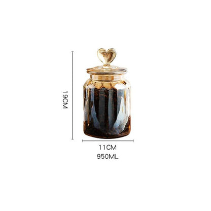 Glass Airtight Jar Bottle - Household Transparent with Lid - Vintage & Trendy