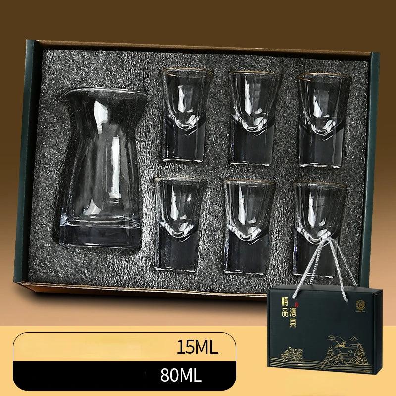 Classic Crystal Shot Glasses Set Gift Box - Vintage & Trendy