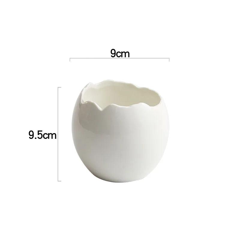 Ceramic Bowl - Egg Shell Shape - Vintage & Trendy