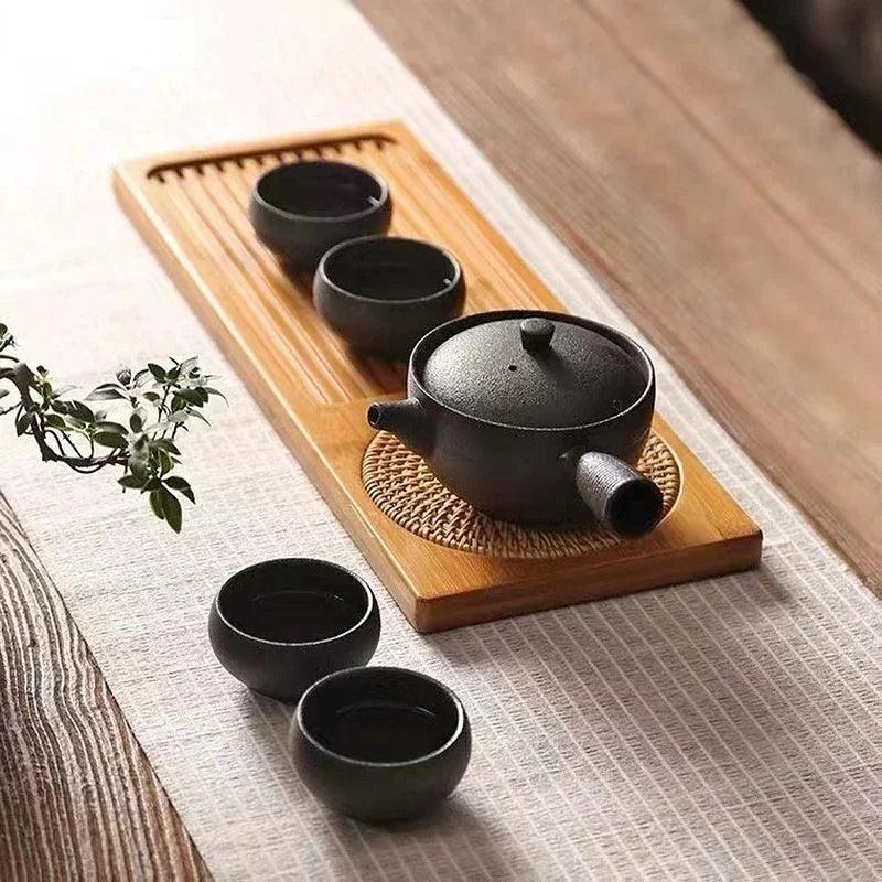 Solid Bamboo Wood Tea Tray - Vintage & Trendy