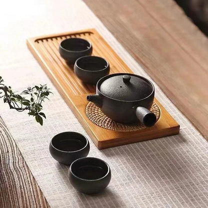 Solid Bamboo Wood Tea Tray - Vintage & Trendy