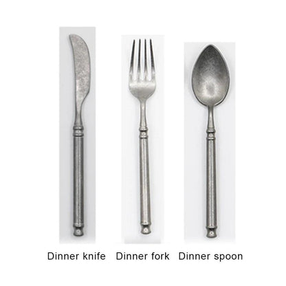 Retro Scrub 304 Stainless Steel Flatware Kitchen Cutlery - Vintage & Trendy