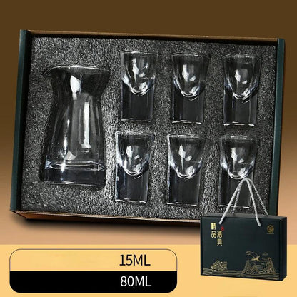 Classic Crystal Shot Glasses Set Gift Box - Vintage & Trendy