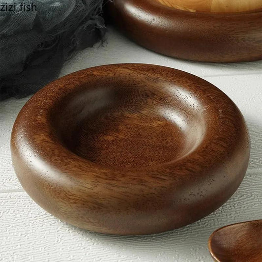 Creative Solid Wood Dim Sum Plate - Vintage & Trendy