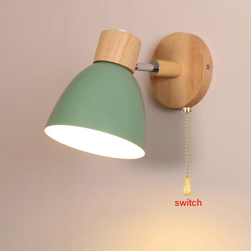 Wood Bedside LED Wall Lamp - Vintage & Trendy