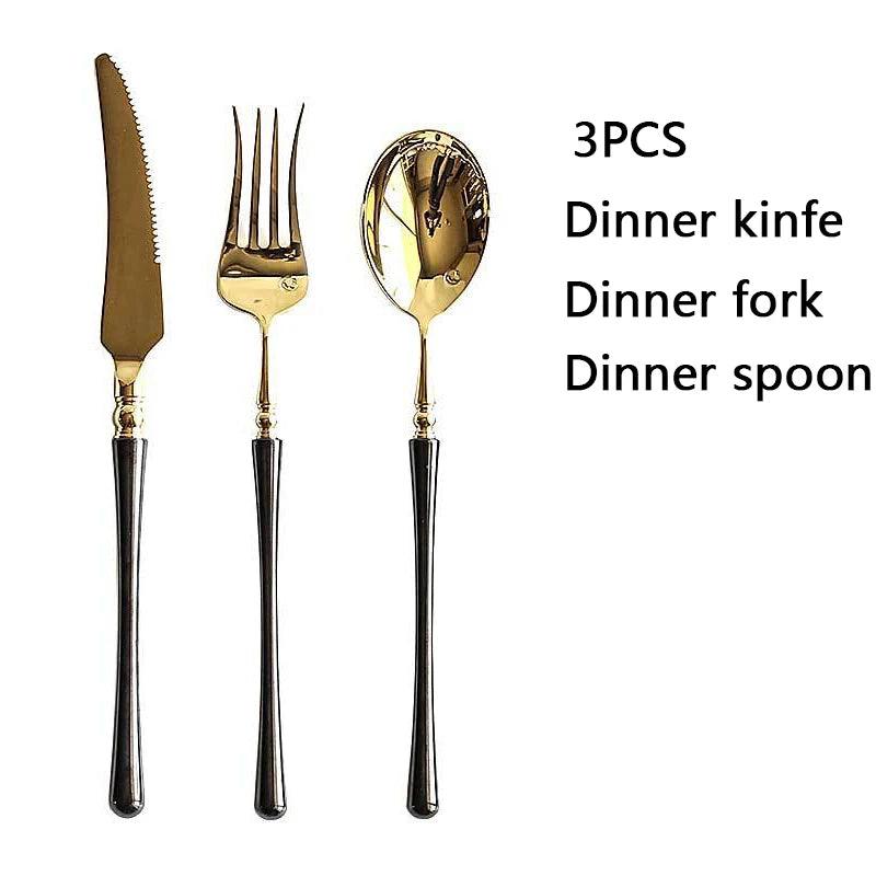 LuxeGold Stainless Steel Cutlery Set - Vintage & Trendy