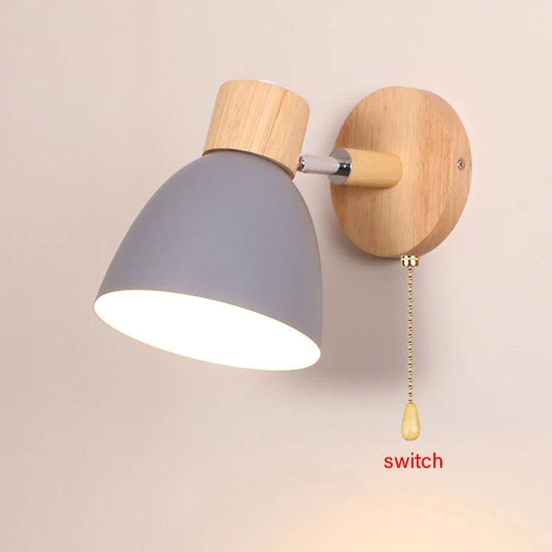 Wood Bedside LED Wall Lamp - Vintage & Trendy