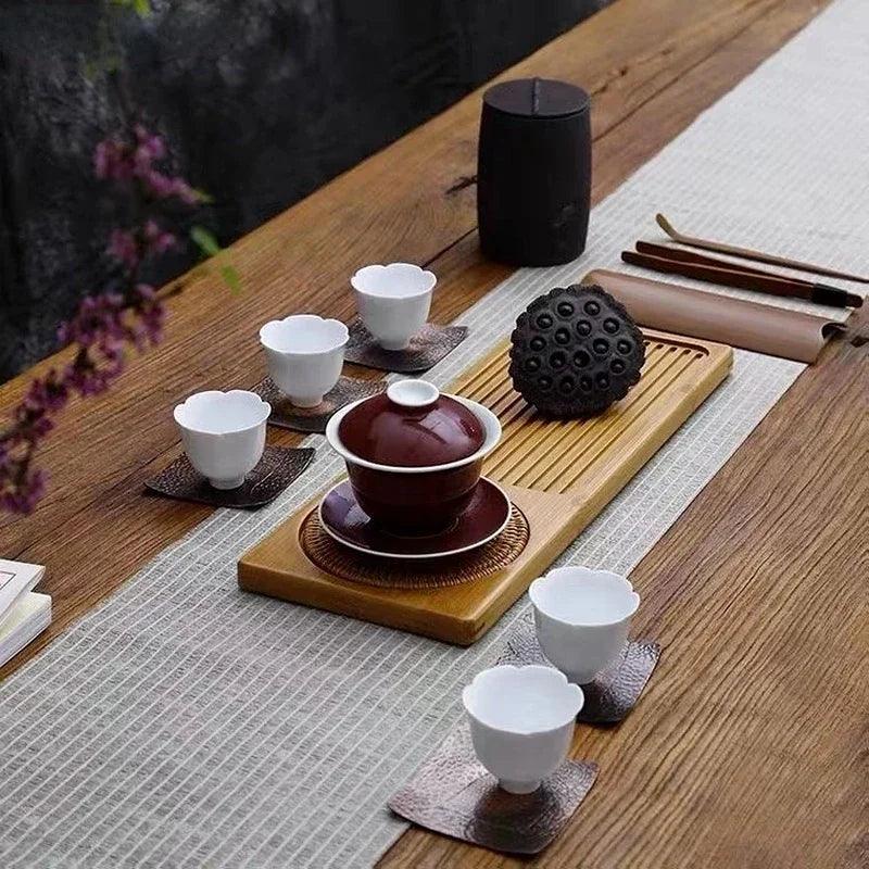 Solid Bamboo Wood Tea Tray - Vintage & Trendy