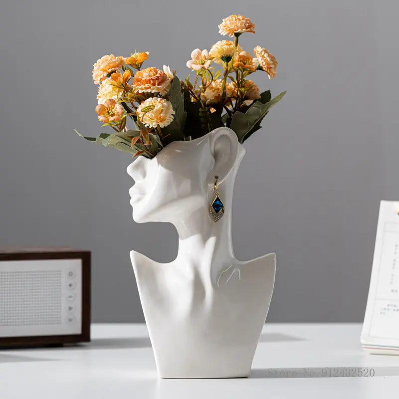 Elegance in Profile Ceramic Vase - Vintage & Trendy