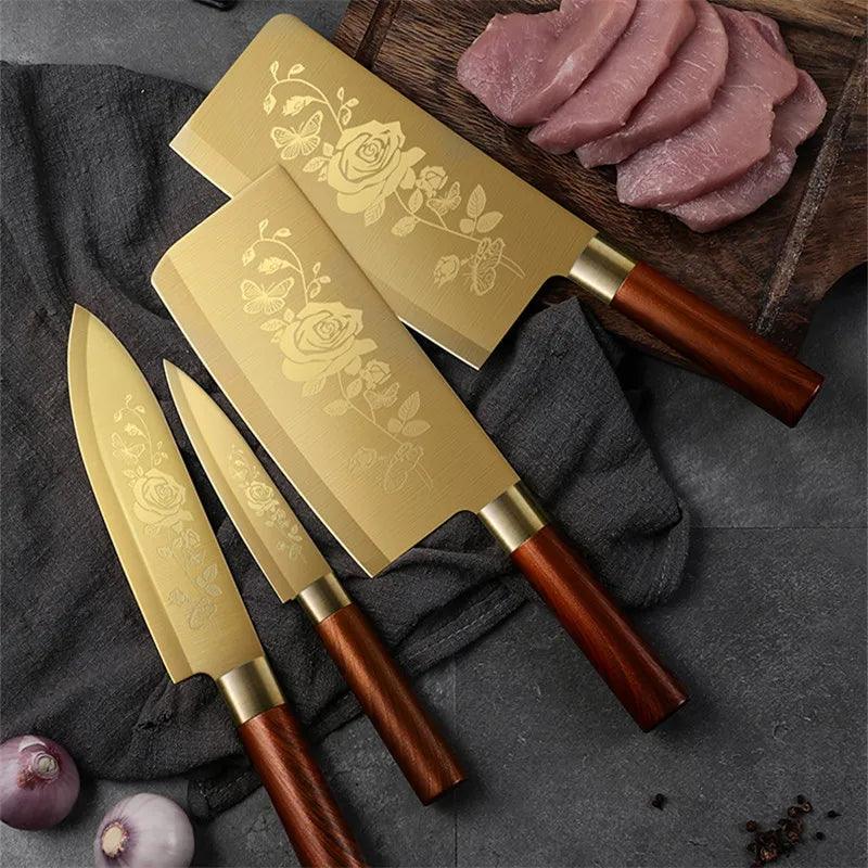 Golden Titanium Plated Chef's Knife - New Style - Vintage & Trendy