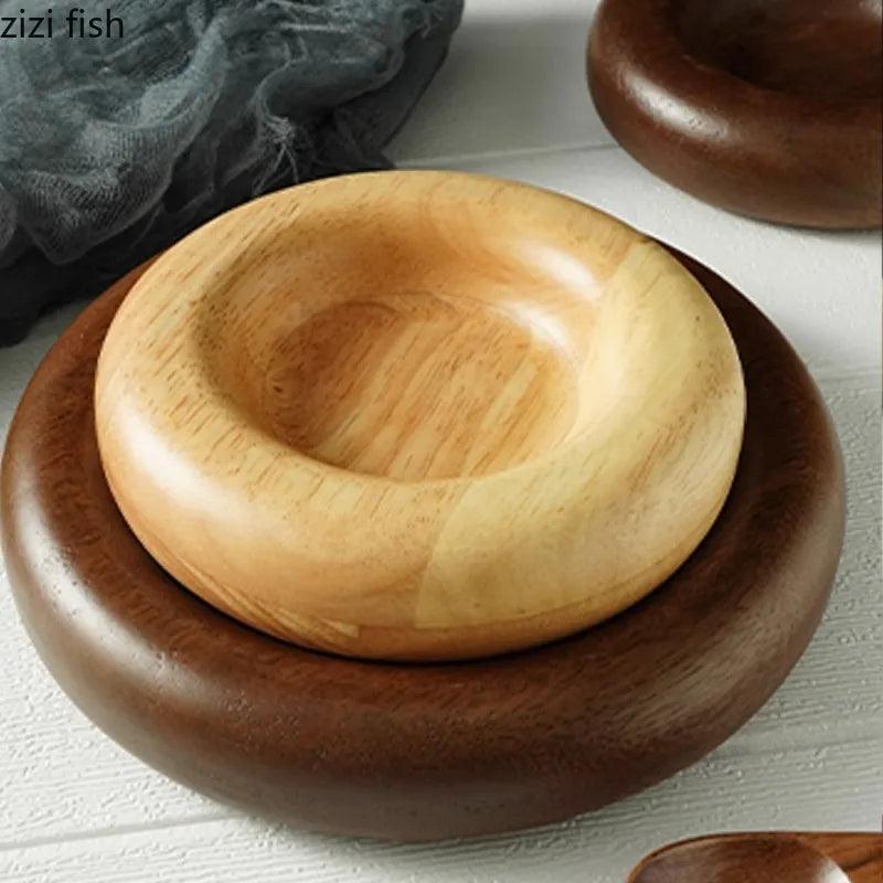 Creative Solid Wood Dim Sum Plate - Vintage & Trendy