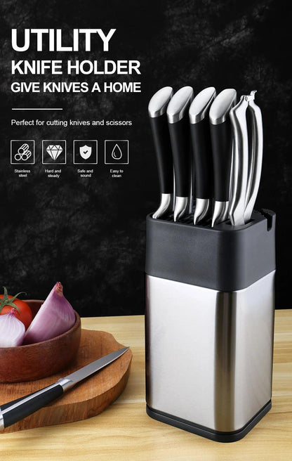 MultiFunc Stainless Steel Knife Holder - Vintage & Trendy