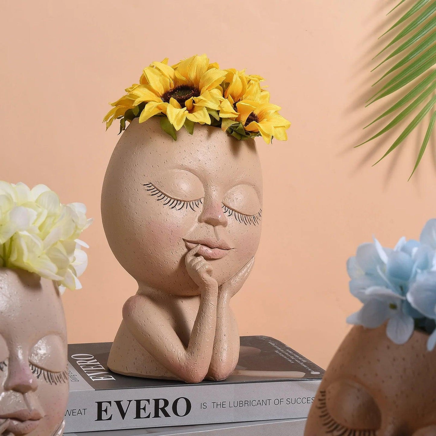 Creative Expression Resin Face Flower Planter - Vintage & Trendy