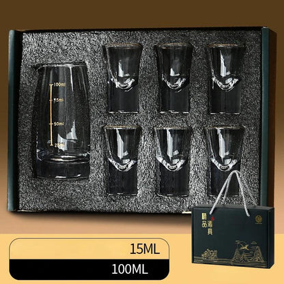 Classic Crystal Shot Glasses Set Gift Box - Vintage & Trendy