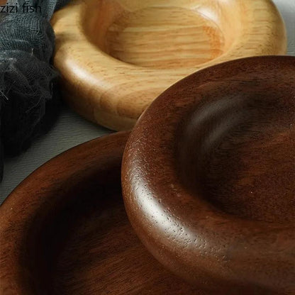 Creative Solid Wood Dim Sum Plate - Vintage & Trendy