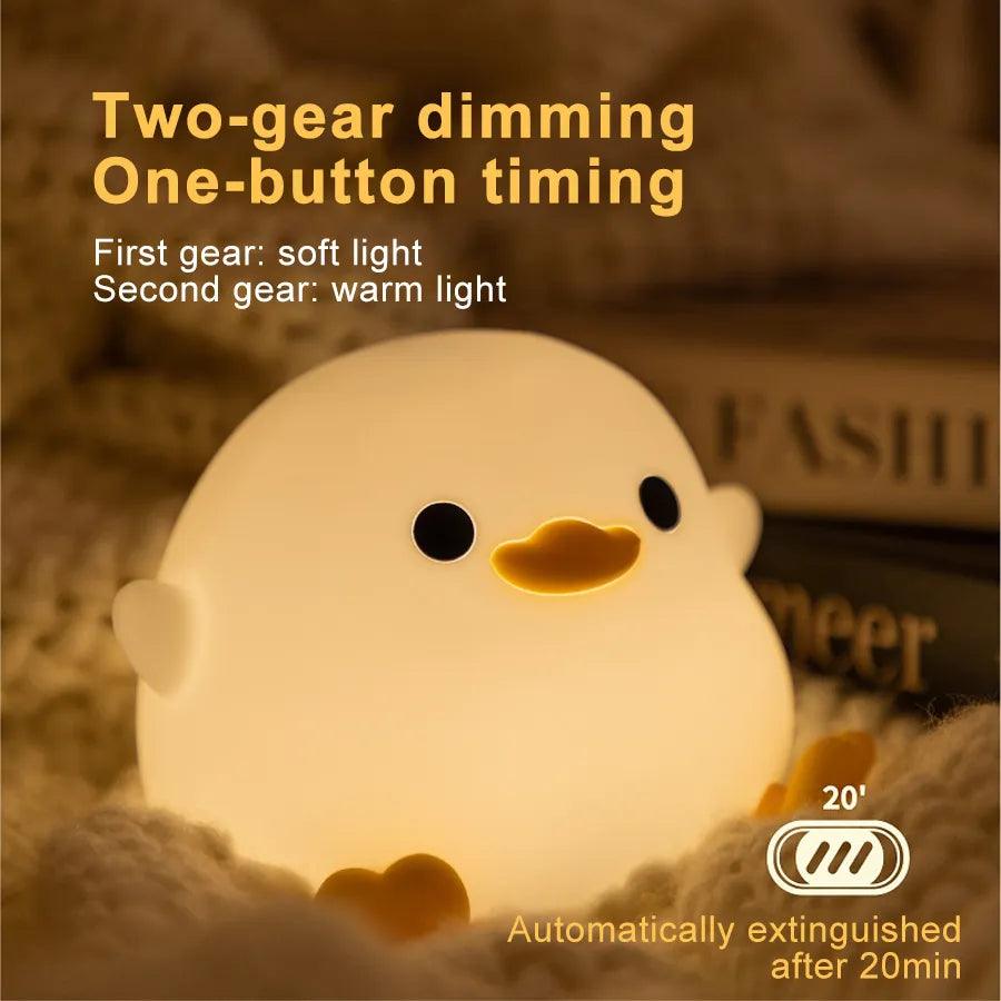 LED Cute Duck Night Light - Touch Sensor, USB Rechargeable - Vintage & Trendy