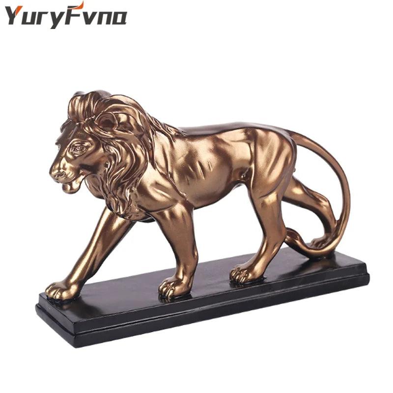 Majestic Success Golden Lion Statue - Vintage & Trendy