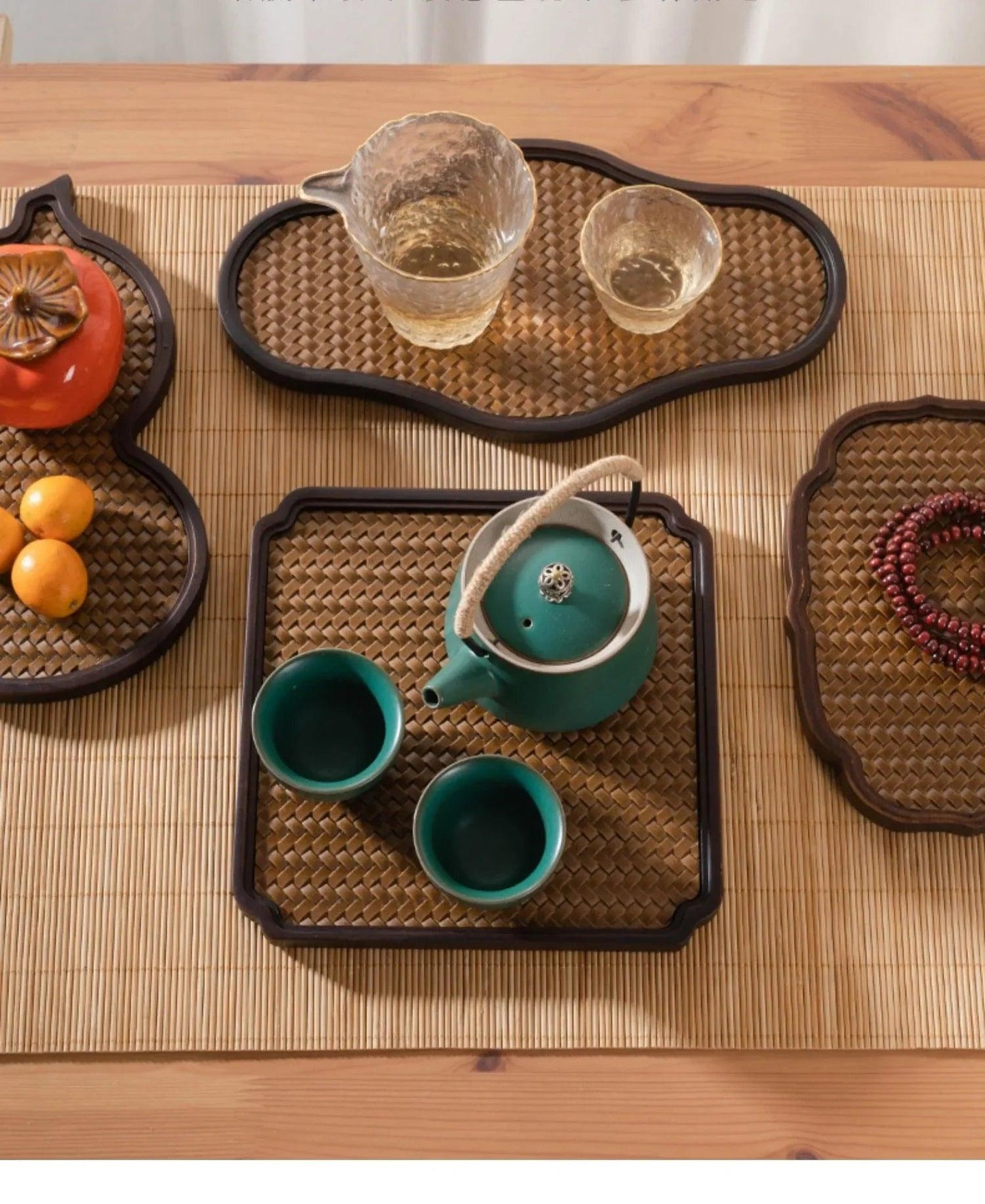 Bamboo Tea Tray - Retro Fruit Plate - Vintage & Trendy