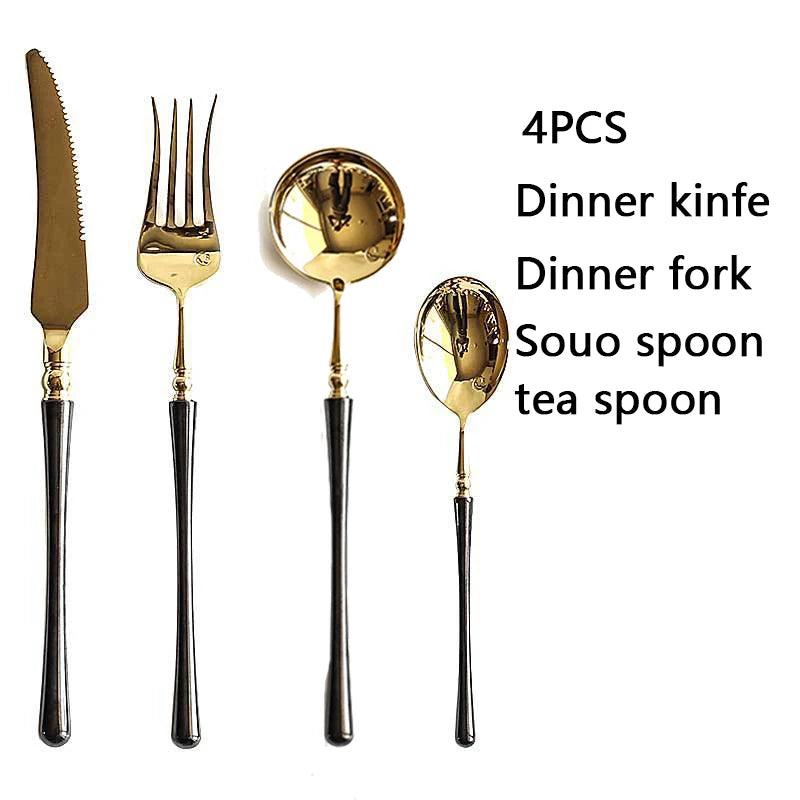 LuxeGold Stainless Steel Cutlery Set - Vintage & Trendy