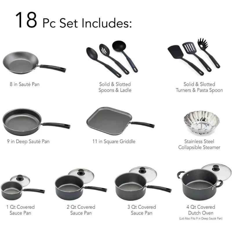 Tramontina PrimaWare 18-Piece Nonstick Cookware Set - Vintage & Trendy