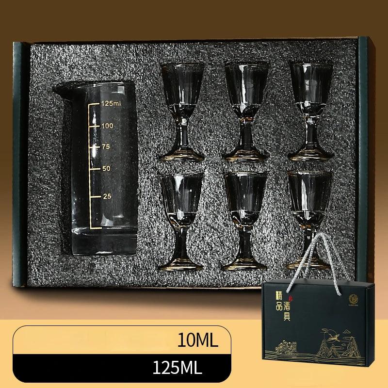 Classic Crystal Shot Glasses Set Gift Box - Vintage & Trendy