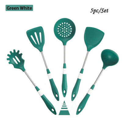 HIKUUI Silicone Kitchen Tools Set - Vintage & Trendy