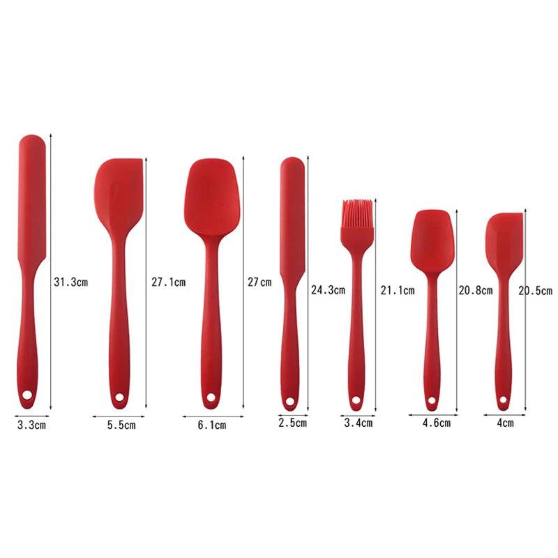 Kitchen Spatula Set with Silicone Oil Brush, Scraper, and Shovel - Vintage & Trendy