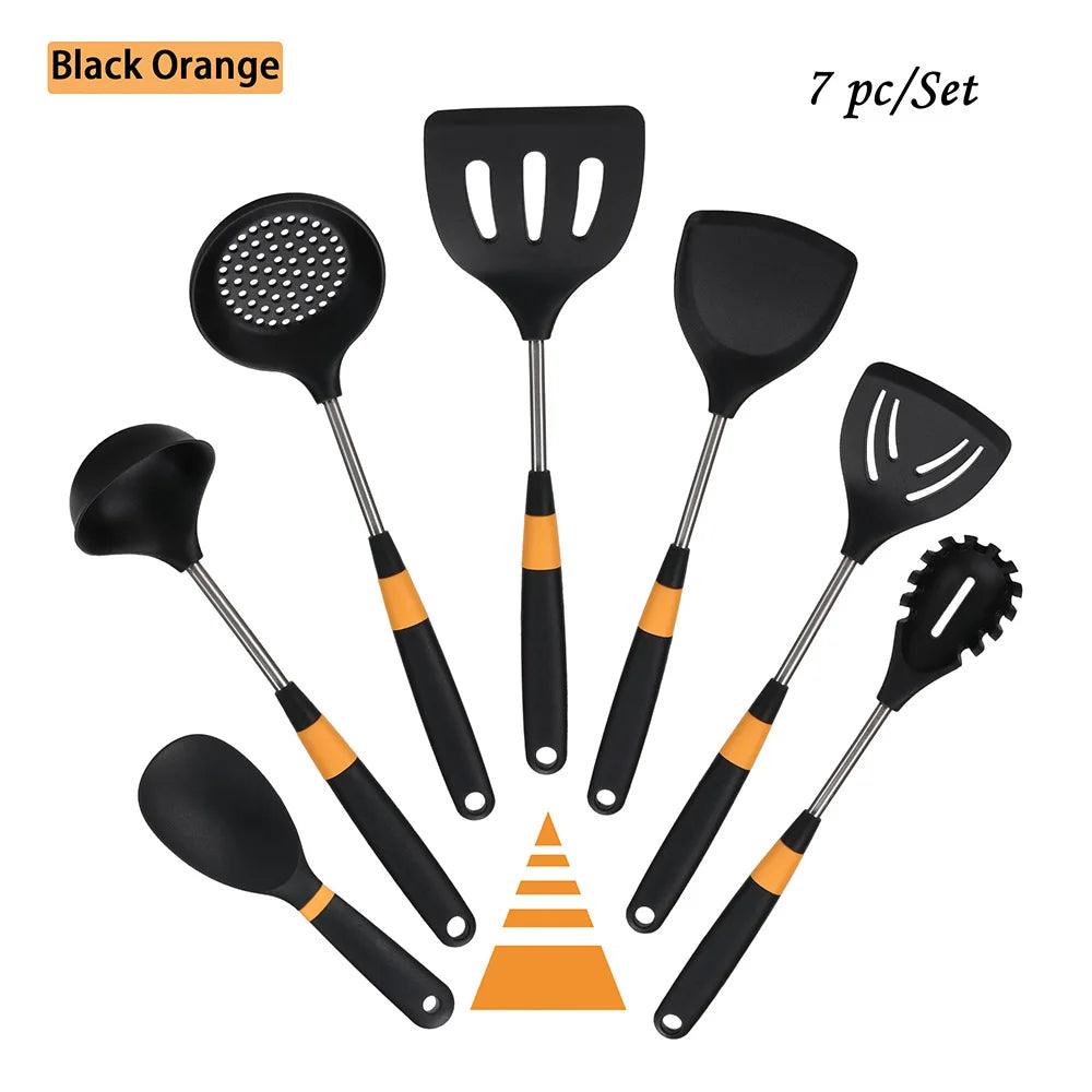 HIKUUI Silicone Kitchen Tools Set - Vintage & Trendy