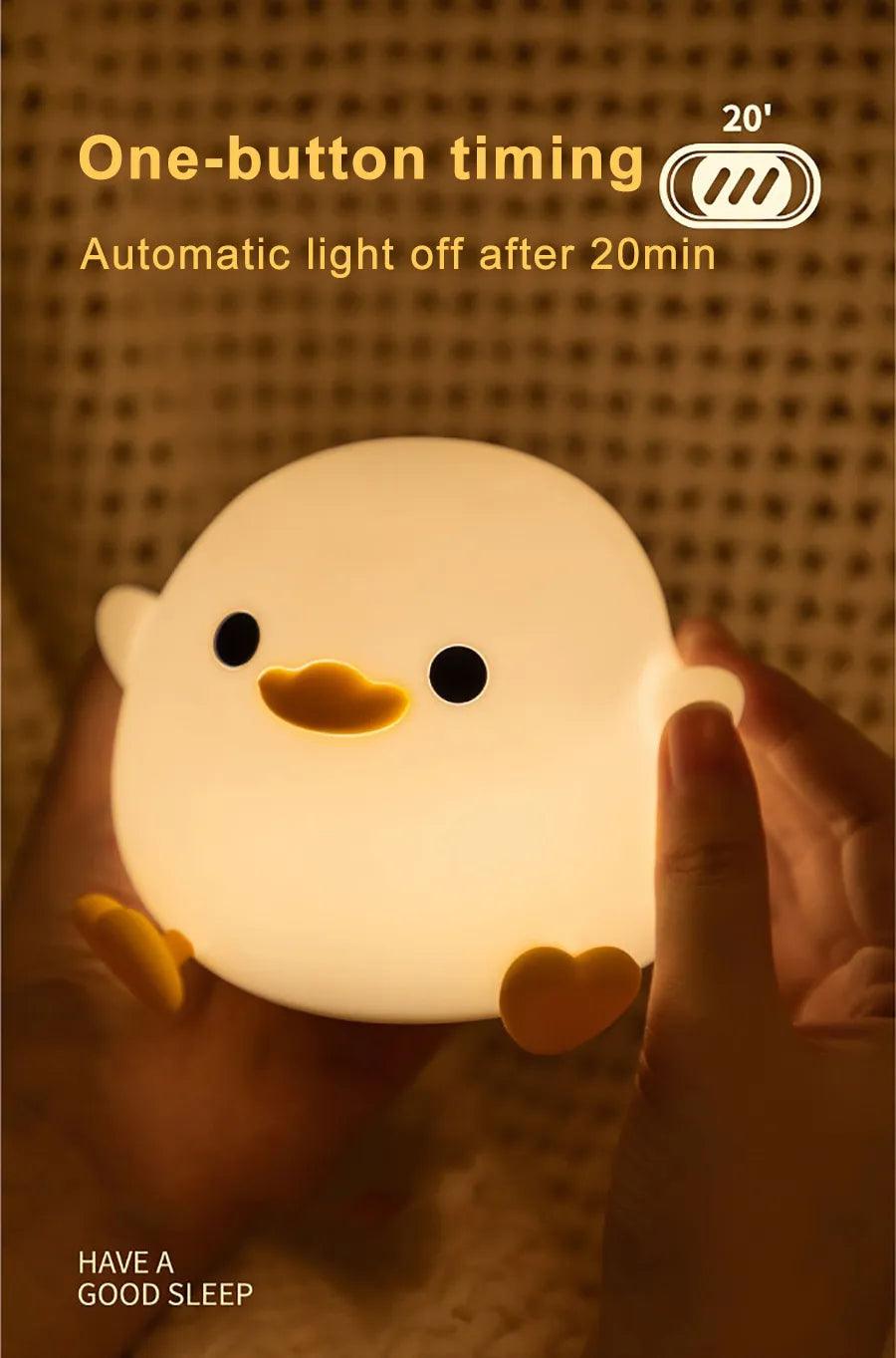 LED Cute Duck Night Light - Touch Sensor, USB Rechargeable - Vintage & Trendy