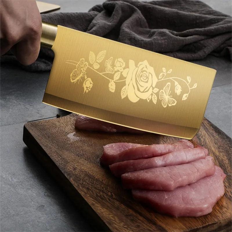 Golden Titanium Plated Chef's Knife - New Style - Vintage & Trendy