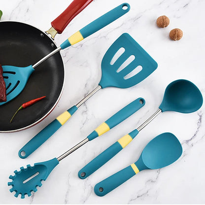 HIKUUI Silicone Kitchen Tools Set - Vintage & Trendy