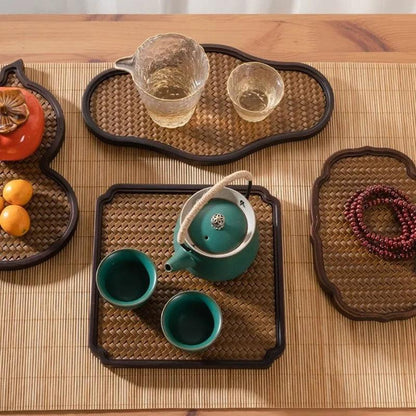 Bamboo Tea Tray - Retro Fruit Plate - Vintage & Trendy