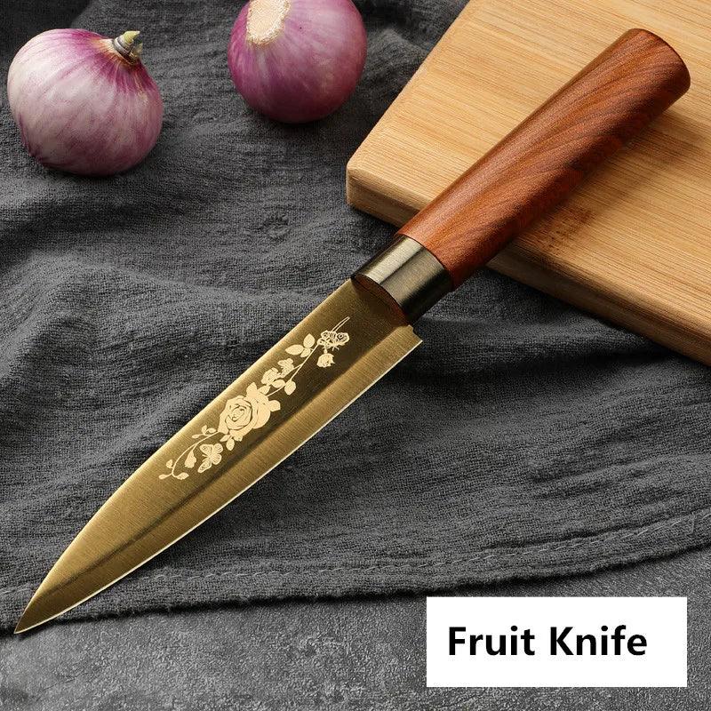 Golden Titanium Plated Chef's Knife - New Style - Vintage & Trendy