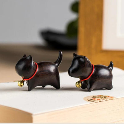 Mini Natural Wood Cat Dog Miniatures - Vintage & Trendy